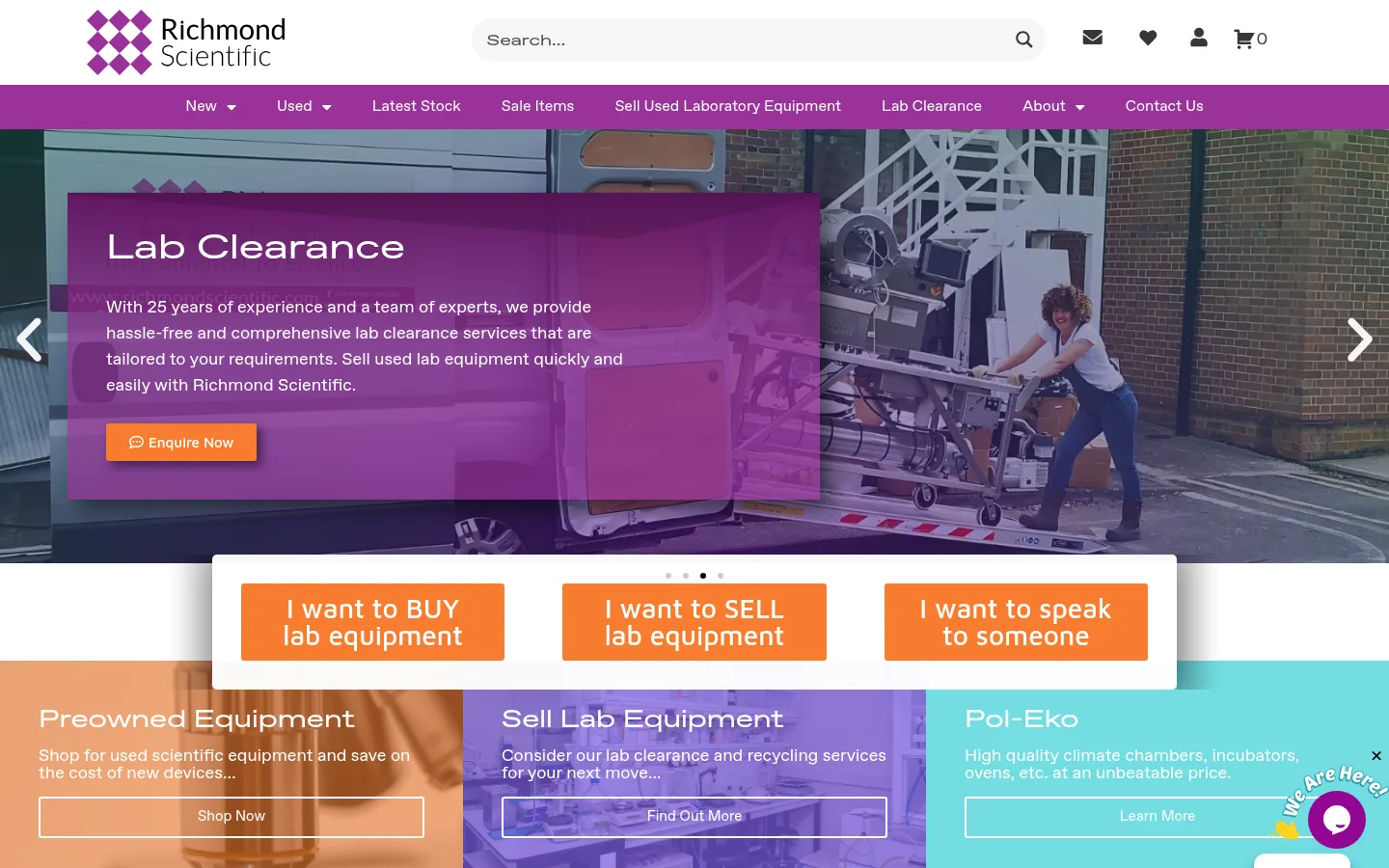 Richmond Scientific website screenshot